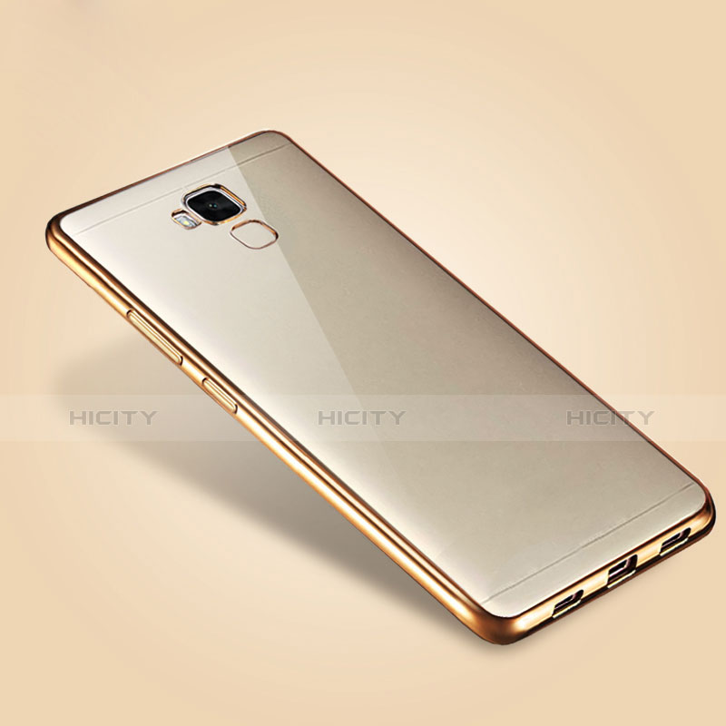 Cover Silicone Trasparente Ultra Sottile Morbida T06 per Huawei Honor 5X Oro