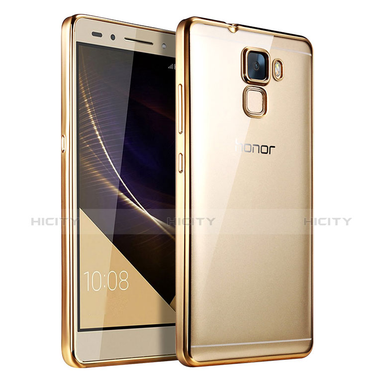 Cover Silicone Trasparente Ultra Sottile Morbida T06 per Huawei Honor 7 Oro