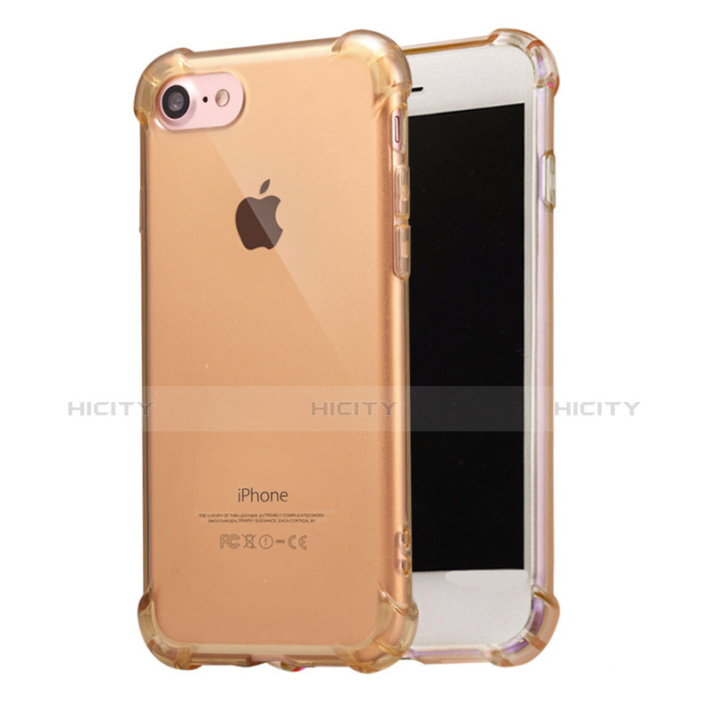 Cover Silicone Trasparente Ultra Sottile Morbida T07 per Apple iPhone 8 Oro