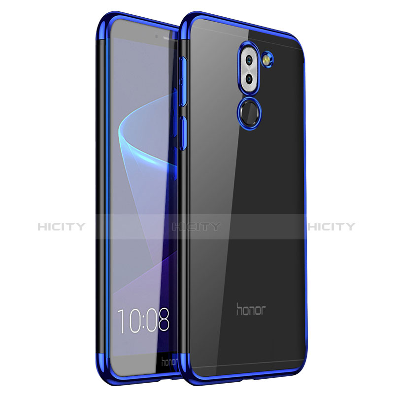 Cover Silicone Trasparente Ultra Sottile Morbida T07 per Huawei Honor 6X Pro Blu