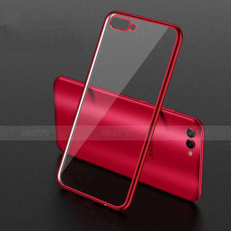 Cover Silicone Trasparente Ultra Sottile Morbida T07 per Huawei Honor V10 Rosso