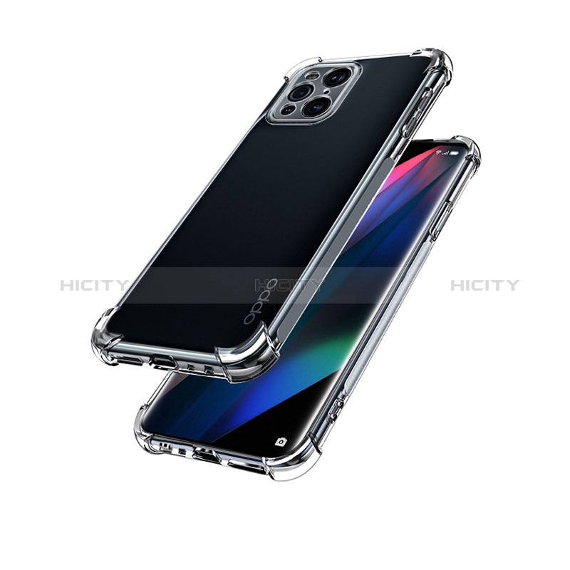 Cover Silicone Trasparente Ultra Sottile Morbida T09 per Oppo Find X3 5G Chiaro