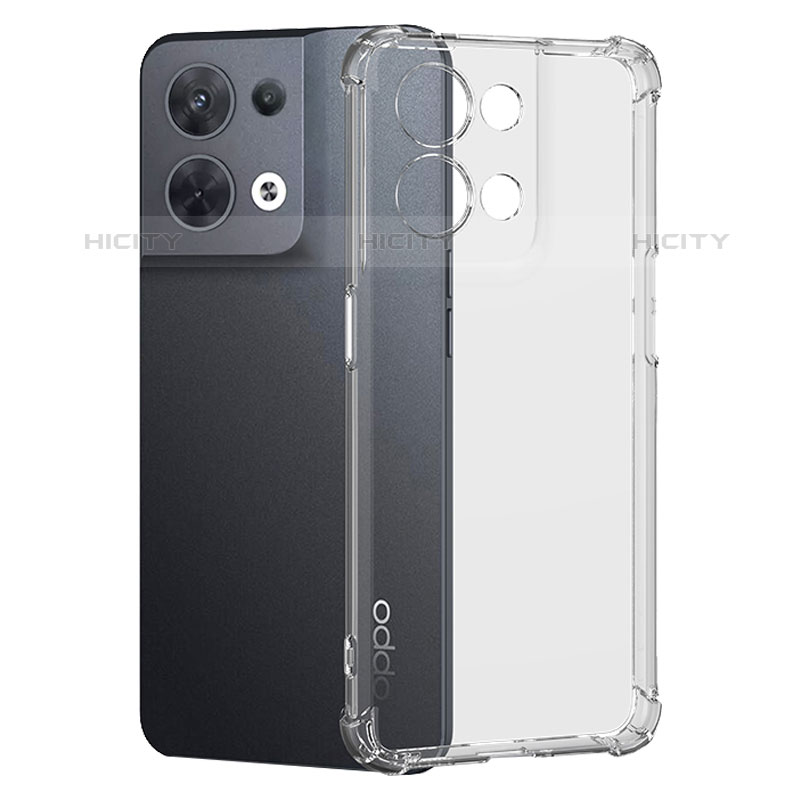 Cover Silicone Trasparente Ultra Sottile Morbida T15 per Oppo Reno8 Pro+ Plus 5G Chiaro