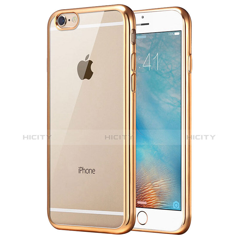 Cover Silicone Trasparente Ultra Sottile Morbida T16 per Apple iPhone 6 Oro