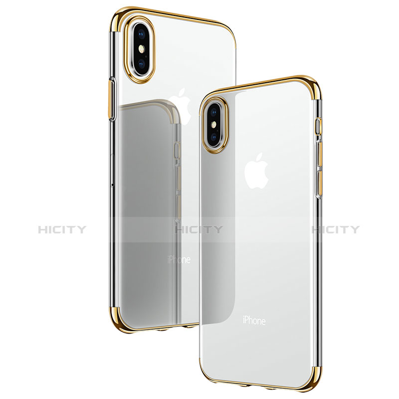 Cover Silicone Trasparente Ultra Sottile Morbida T24 per Apple iPhone X Oro