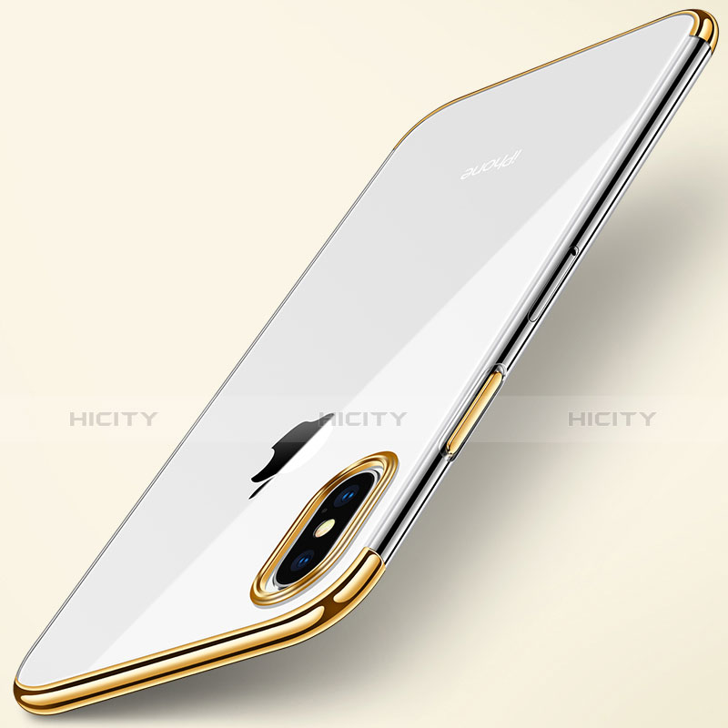 Cover Silicone Trasparente Ultra Sottile Morbida T24 per Apple iPhone X Oro