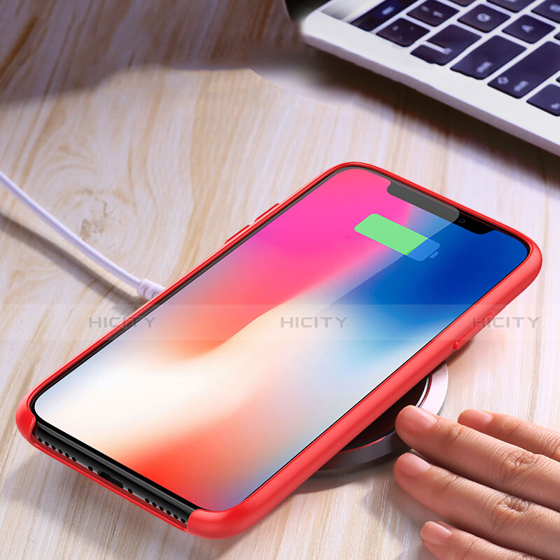 Cover Silicone Ultra Sottile Morbida 360 Gradi per Apple iPhone X Rosso