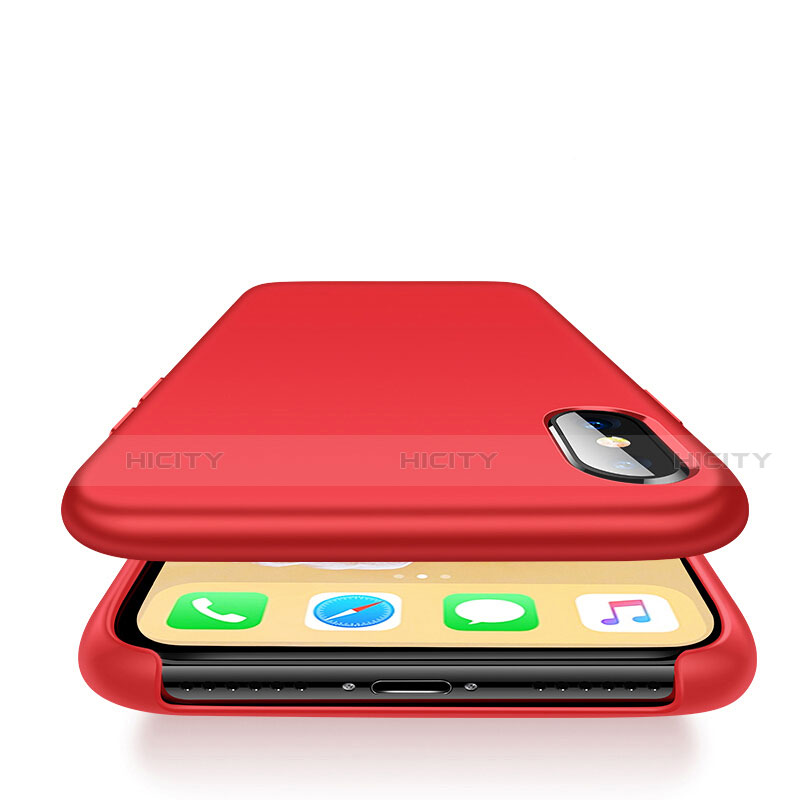Cover Silicone Ultra Sottile Morbida 360 Gradi per Apple iPhone Xs Rosso