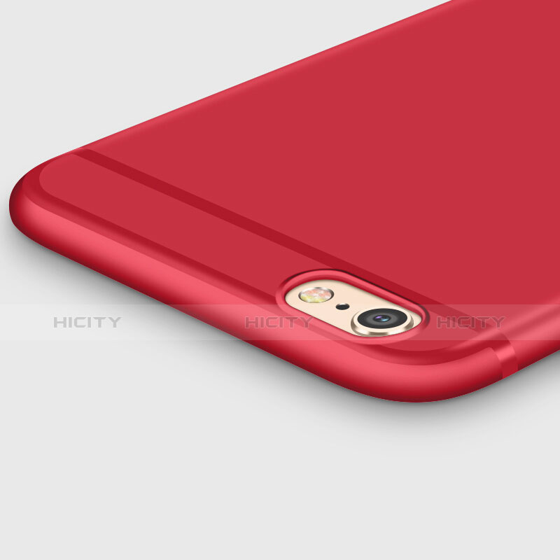 Cover Silicone Ultra Sottile Morbida con Anello Supporto per Apple iPhone 6 Rosso