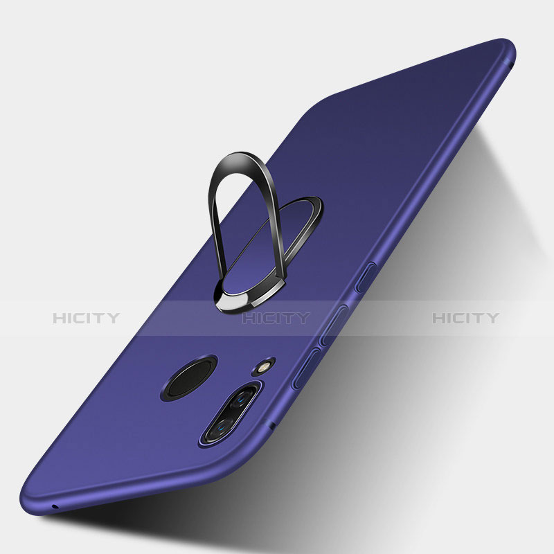 Cover Silicone Ultra Sottile Morbida con Magnetico Anello Supporto per Huawei P Smart+ Plus Blu