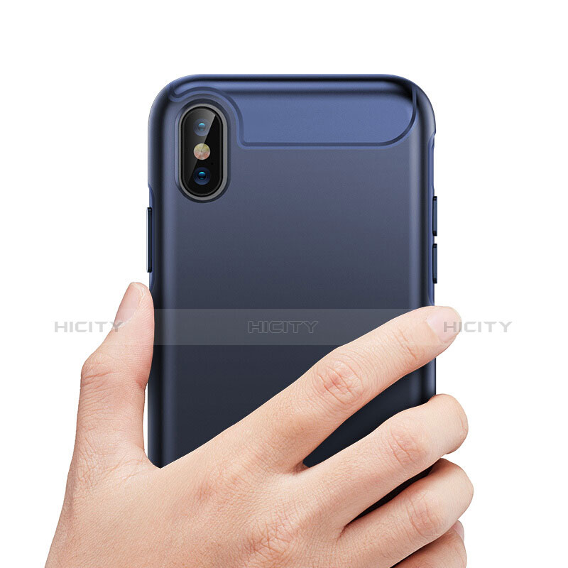 Cover Silicone Ultra Sottile Morbida Opaca per Apple iPhone X Blu