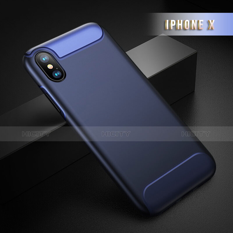 Cover Silicone Ultra Sottile Morbida Opaca per Apple iPhone Xs Blu