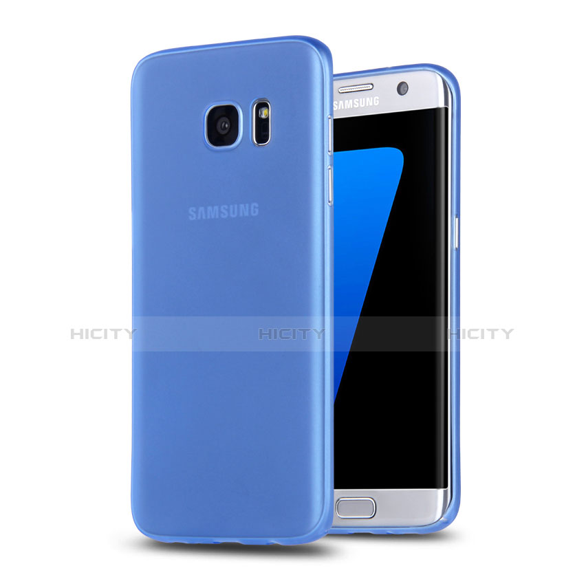 Cover Silicone Ultra Sottile Morbida Opaca R02 per Samsung Galaxy S7 Edge G935F Blu