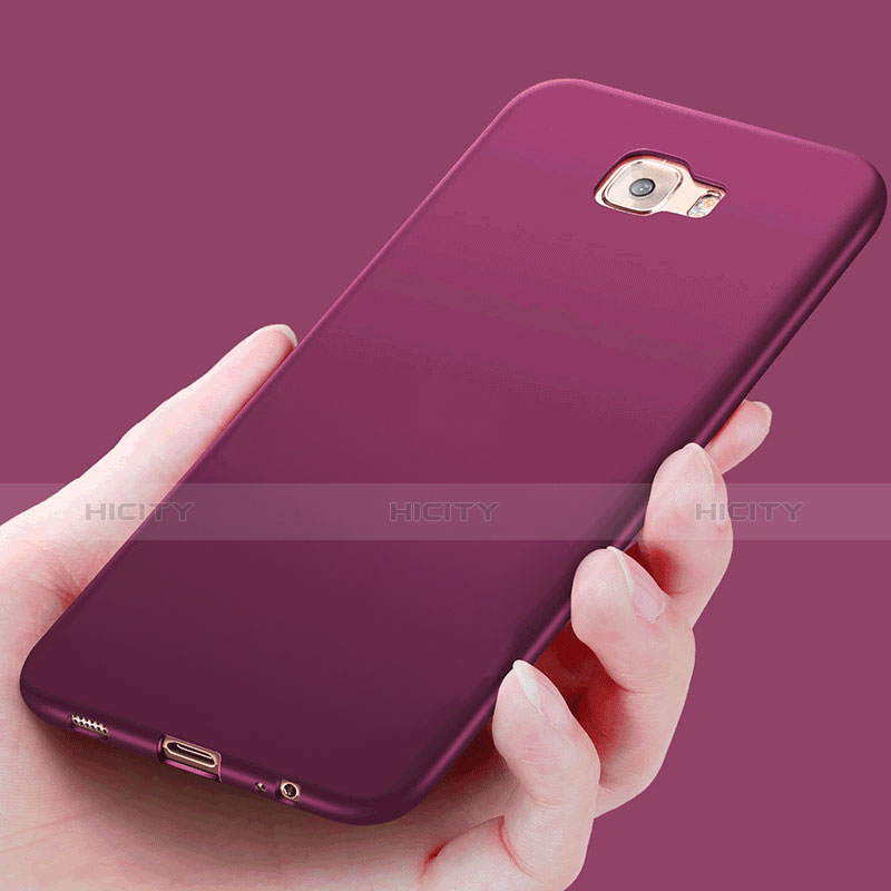 Cover Silicone Ultra Sottile Morbida S03 per Samsung Galaxy C7 Pro C7010 Viola