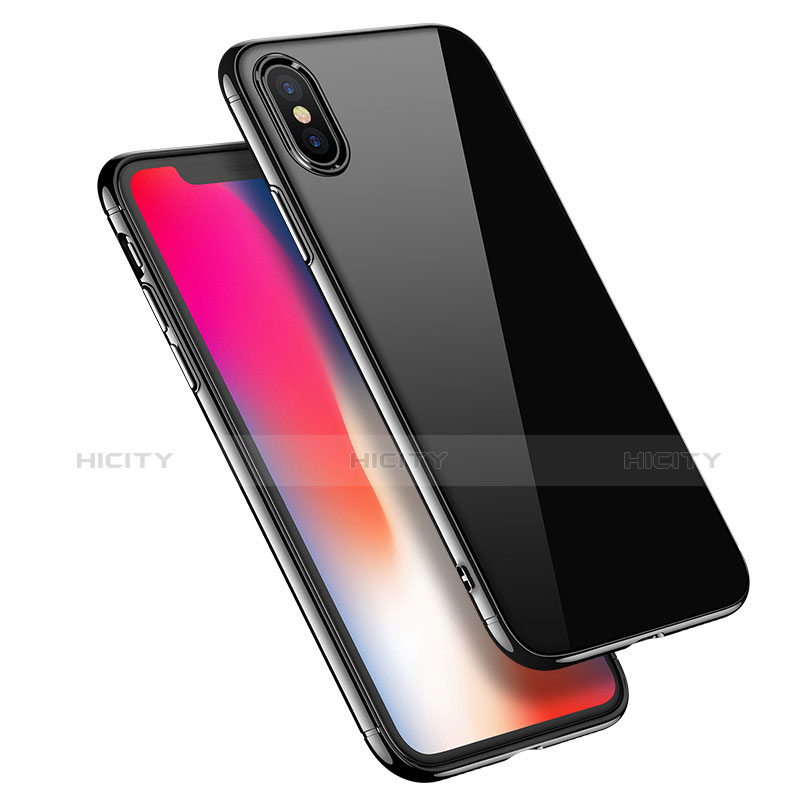 Cover Silicone Ultra Sottile Morbida Specchio J01 per Apple iPhone X Nero