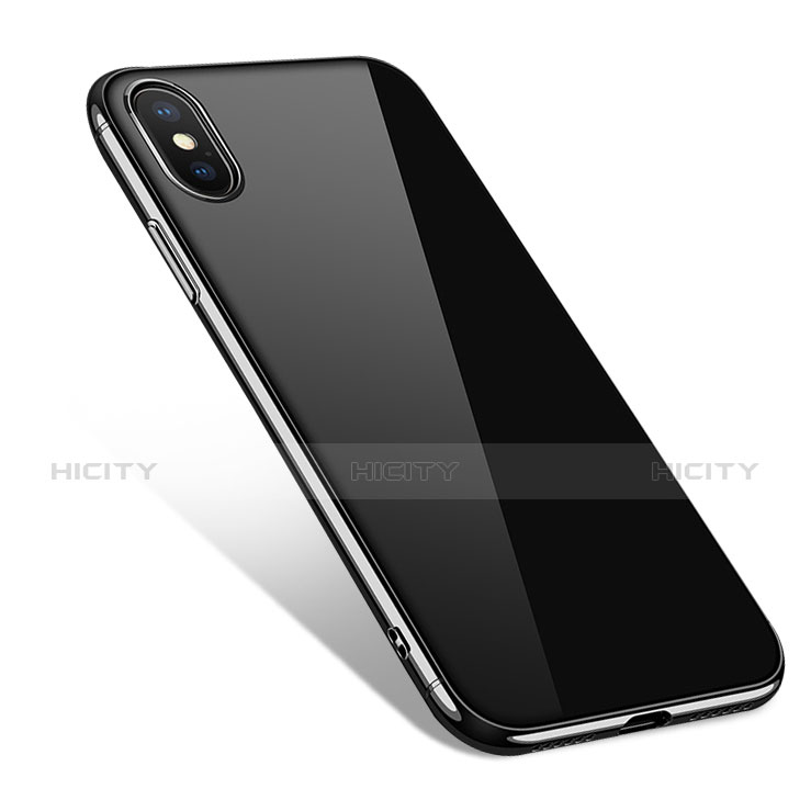 Cover Silicone Ultra Sottile Morbida Specchio J01 per Apple iPhone X Nero