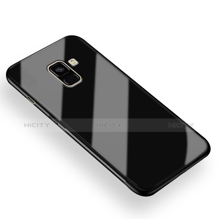 Cover Silicone Ultra Sottile Morbida Specchio per Samsung Galaxy A8+ A8 Plus (2018) A730F Nero