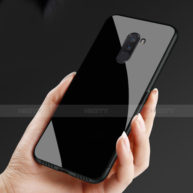 Cover Silicone Ultra Sottile Morbida Specchio per Xiaomi Pocophone F1 Nero