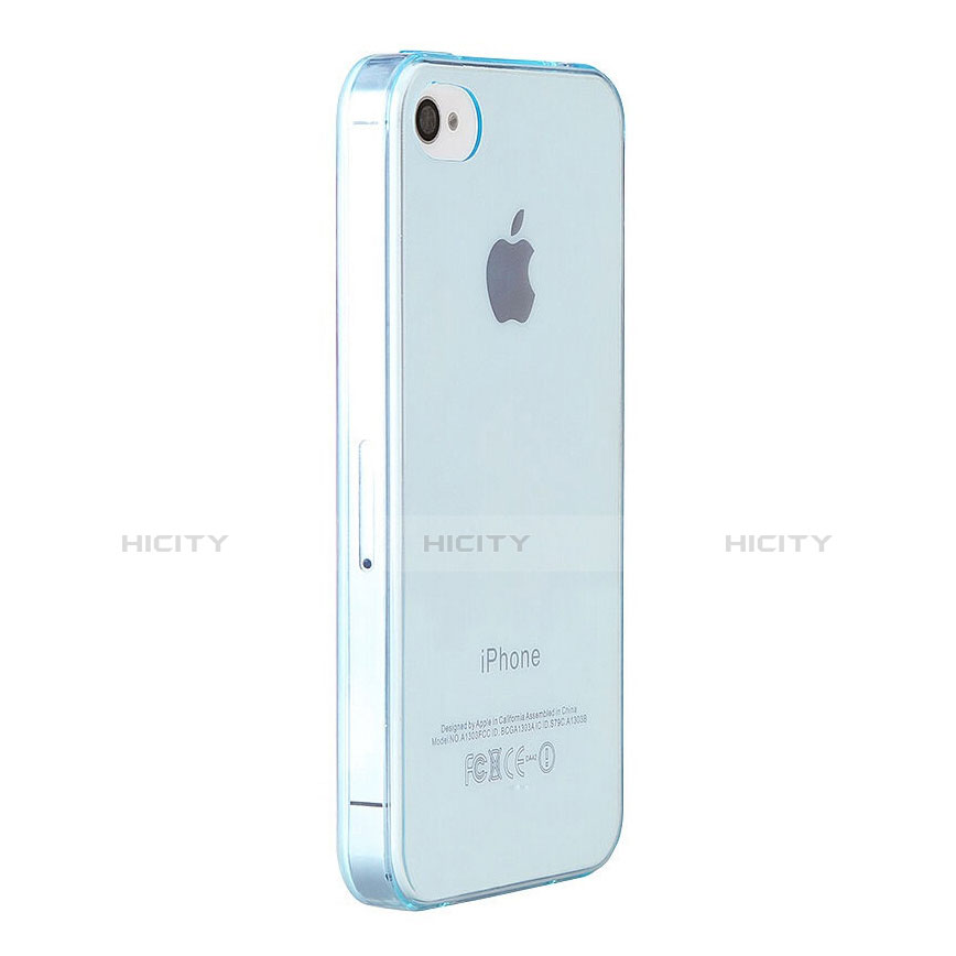 Cover TPU Trasparente Ultra Slim Morbida per Apple iPhone 4S Cielo Blu