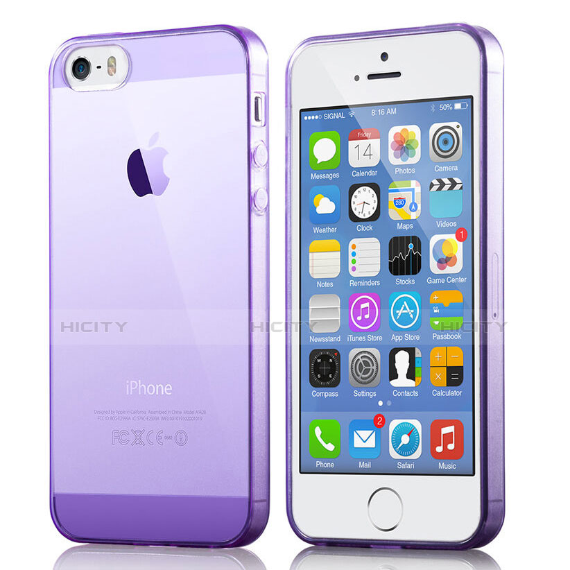 Cover TPU Trasparente Ultra Sottile Morbida per Apple iPhone SE Viola