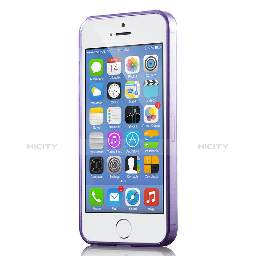 Cover TPU Trasparente Ultra Sottile Morbida per Apple iPhone SE Viola