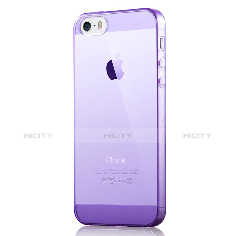 Cover TPU Trasparente Ultra Sottile Morbida per Apple iPhone SE Viola