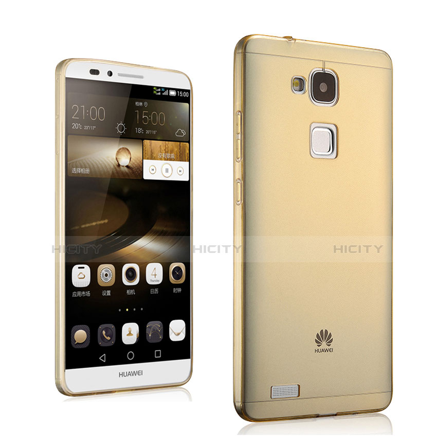 Cover TPU Trasparente Ultra Sottile Morbida per Huawei Mate 7 Oro