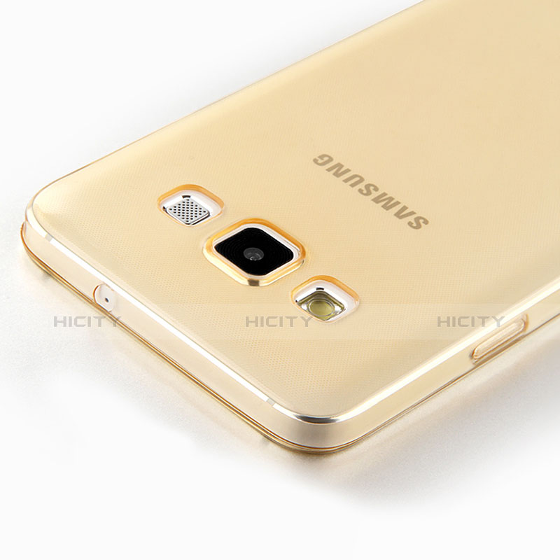 Cover TPU Trasparente Ultra Sottile Morbida per Samsung Galaxy A7 Duos SM-A700F A700FD Oro