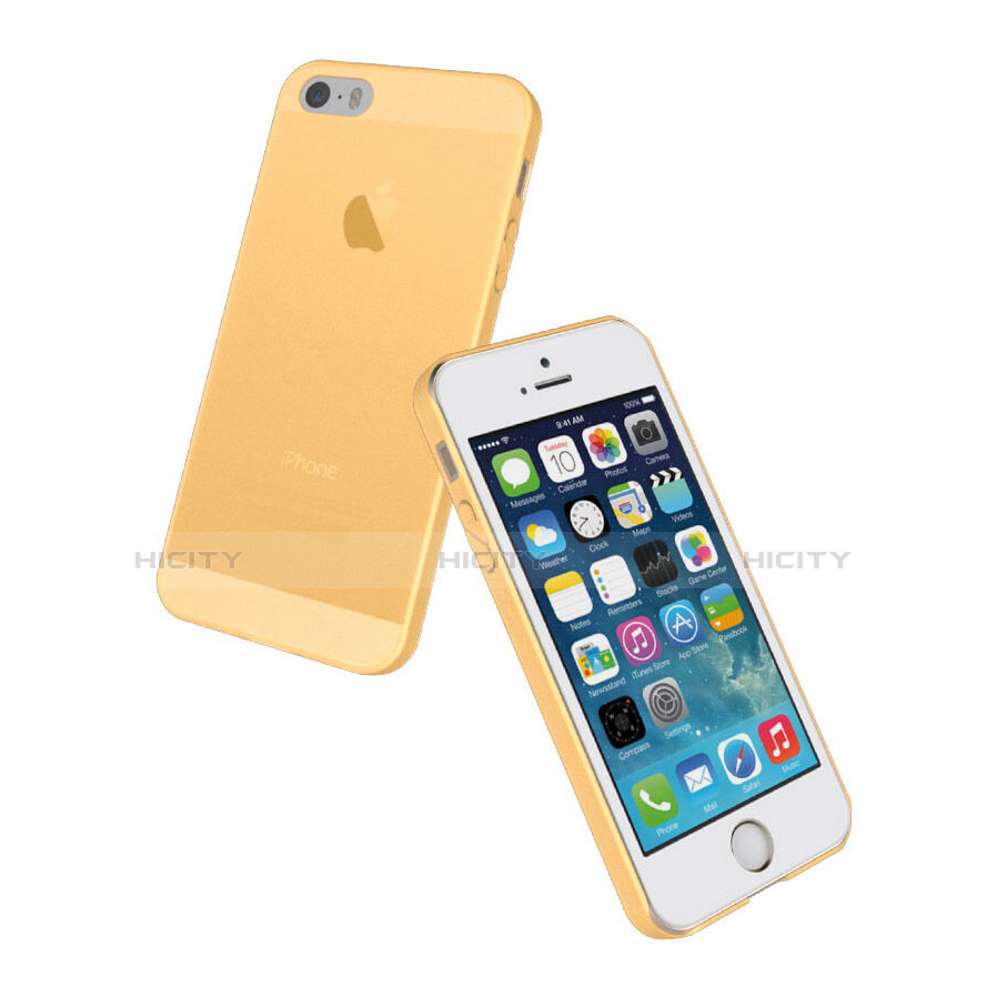 Cover Ultra Slim Trasparente Morbida Opaca per Apple iPhone 5S Oro