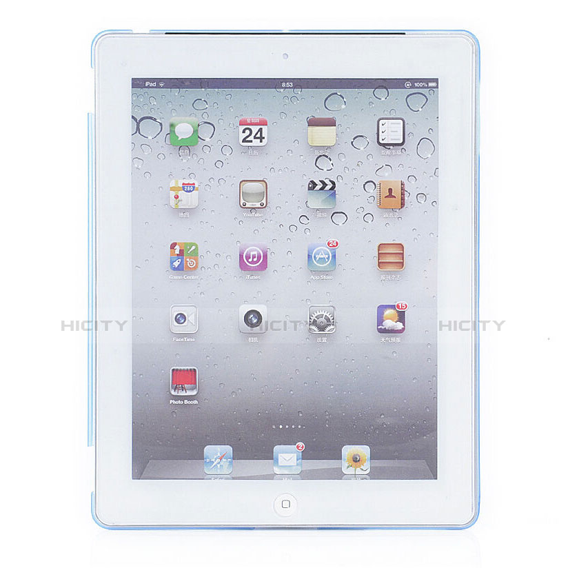 Cover Ultra Slim Trasparente Rigida Opaca per Apple iPad 2 Cielo Blu