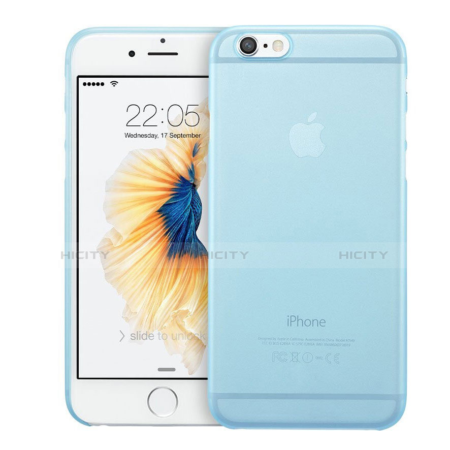 Cover Ultra Slim Trasparente Rigida Opaca per Apple iPhone 6 Plus Cielo Blu