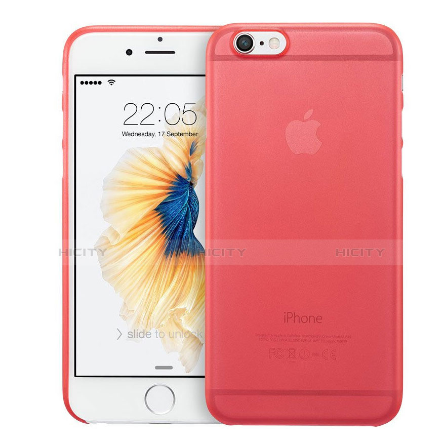 Cover Ultra Slim Trasparente Rigida Opaca per Apple iPhone 6 Rosso