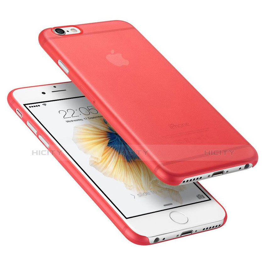 Cover Ultra Slim Trasparente Rigida Opaca per Apple iPhone 6 Rosso