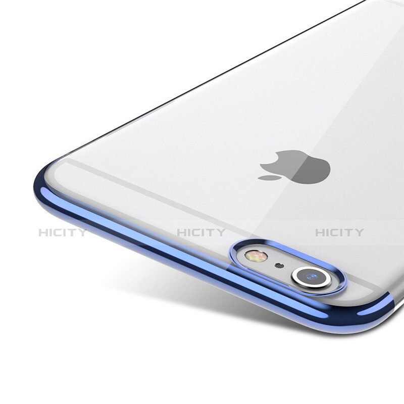 Cover Ultra Sottile Trasparente Rigida T01 per Apple iPhone 6S Blu