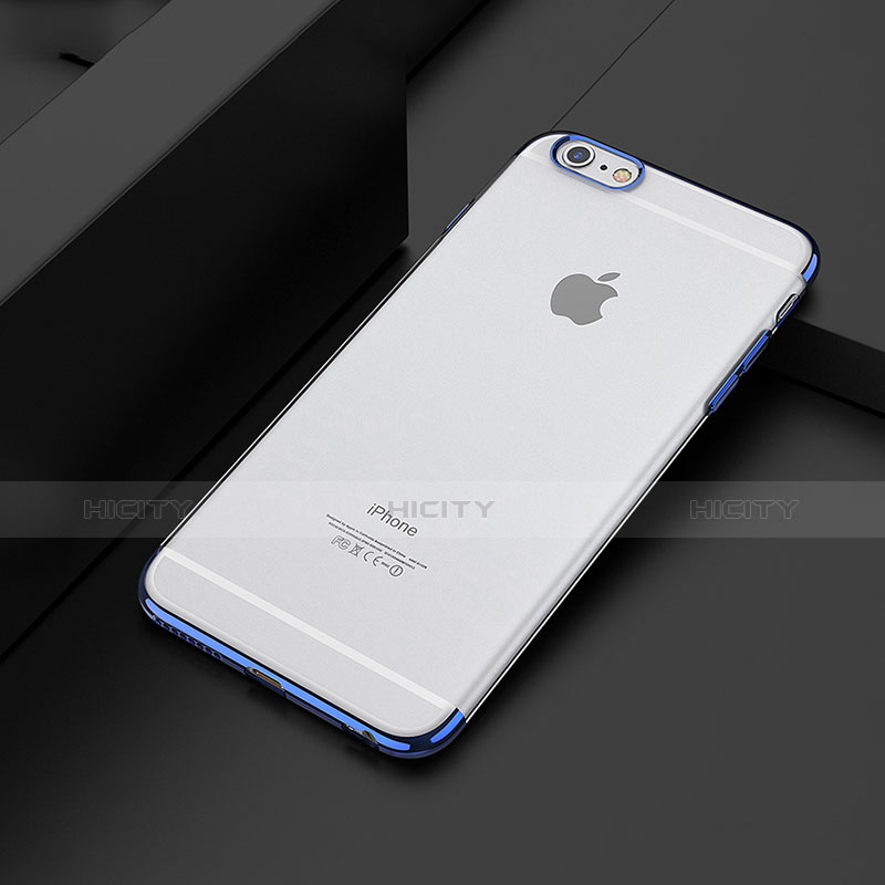 Cover Ultra Sottile Trasparente Rigida T01 per Apple iPhone 6S Blu