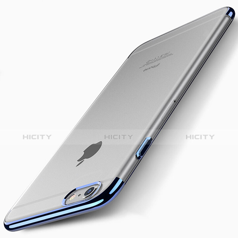 Cover Ultra Sottile Trasparente Rigida T01 per Apple iPhone 6S Plus Blu