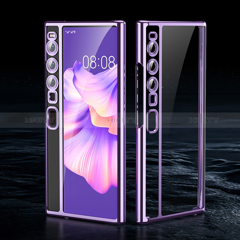 Custodia Crystal Trasparente Rigida Cover AC2 per Huawei Mate Xs 2 Viola