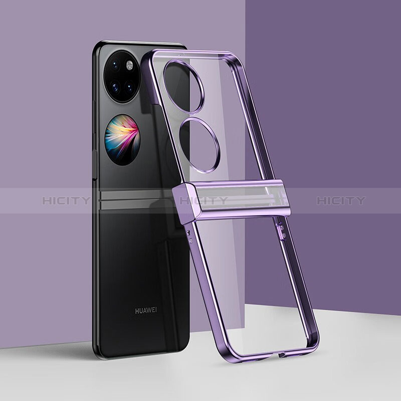 Custodia Crystal Trasparente Rigida Cover BH2 per Huawei P50 Pocket Viola