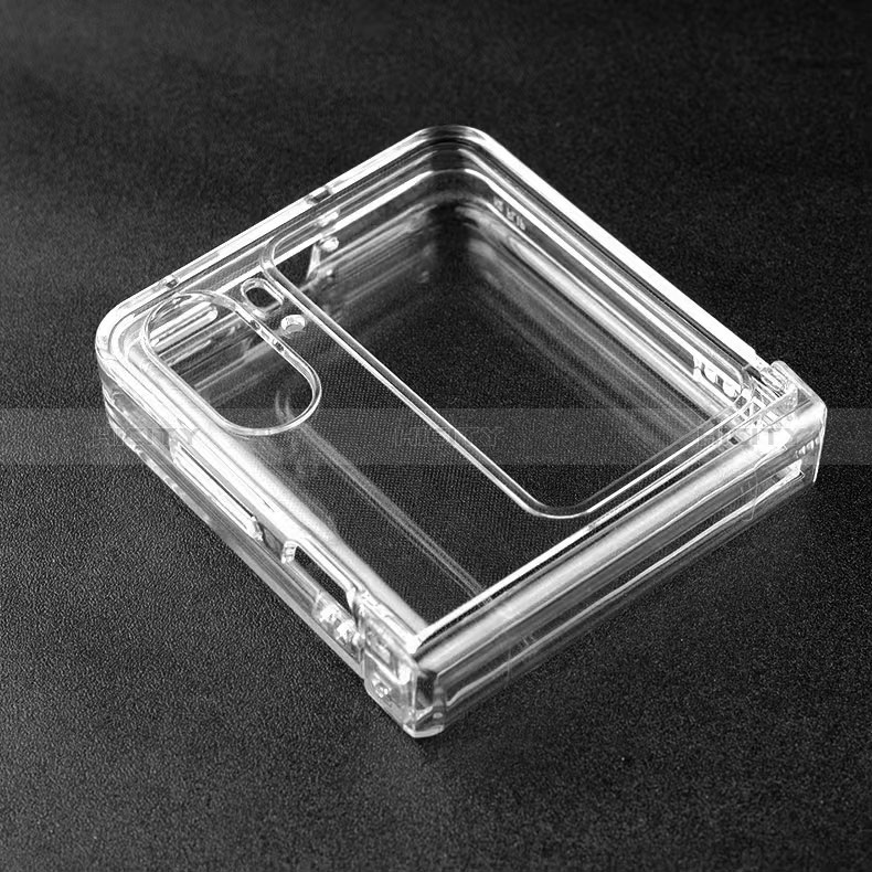 Custodia Crystal Trasparente Rigida Cover T04 per Oppo Find N2 Flip 5G Chiaro