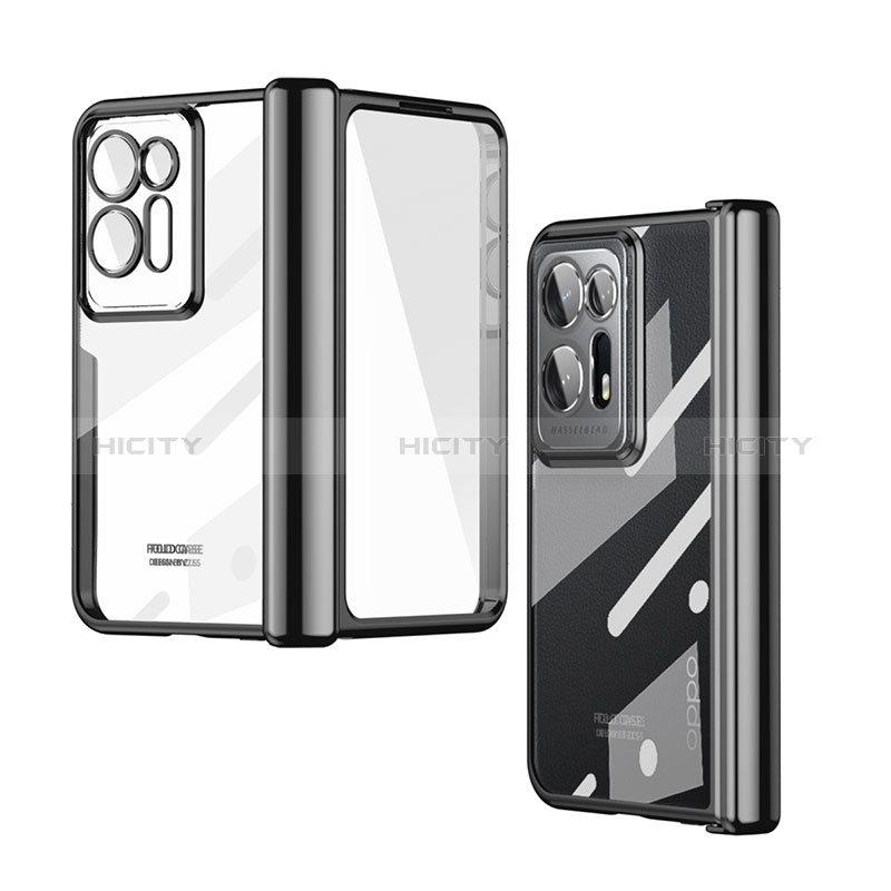 Custodia Crystal Trasparente Rigida Cover ZL1 per Oppo Find N2 5G Nero