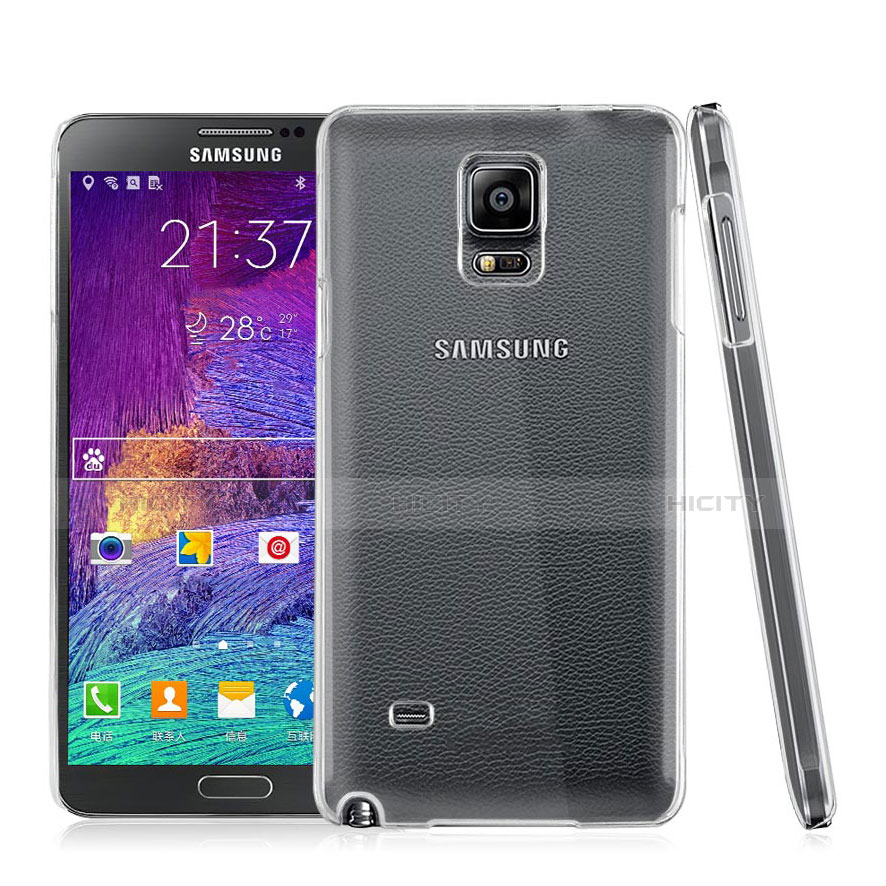 Custodia Crystal Trasparente Rigida per Samsung Galaxy Note 4 Duos N9100 Dual SIM Chiaro