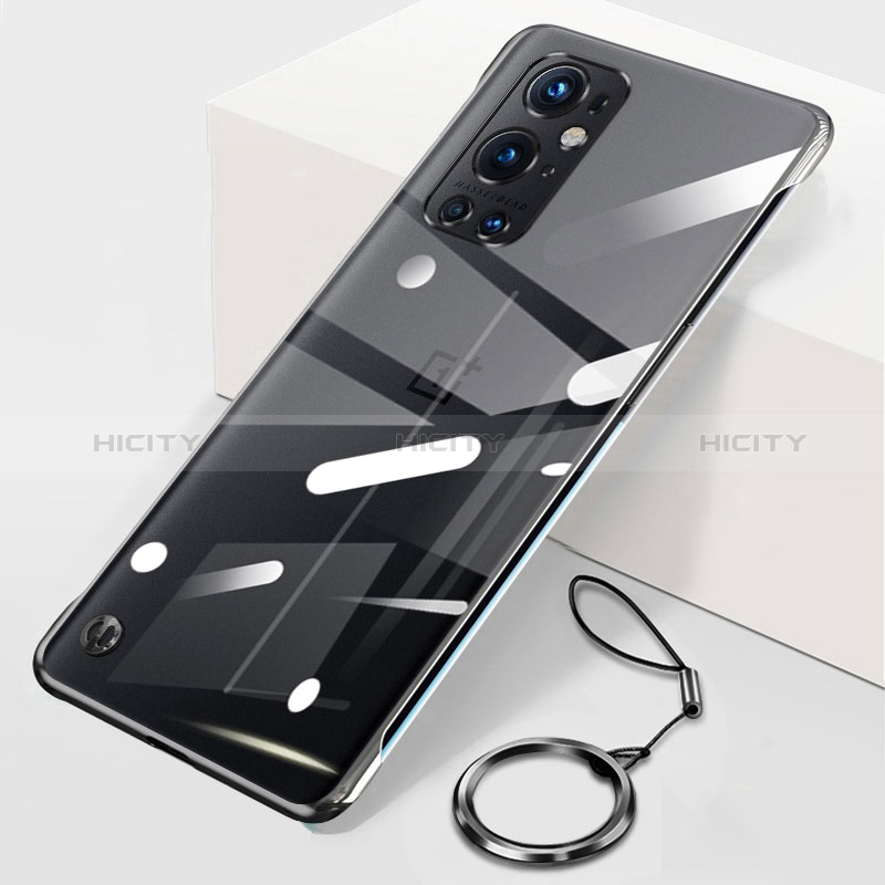 Custodia Crystal Trasparente Rigida Senza Cornice Cover H01 per OnePlus 9 Pro 5G Nero