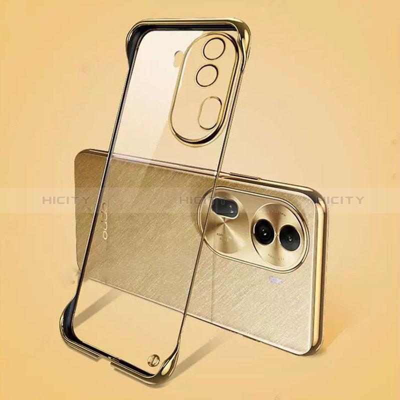 Custodia Crystal Trasparente Rigida Senza Cornice Cover H01 per Oppo Reno11 Pro 5G Oro