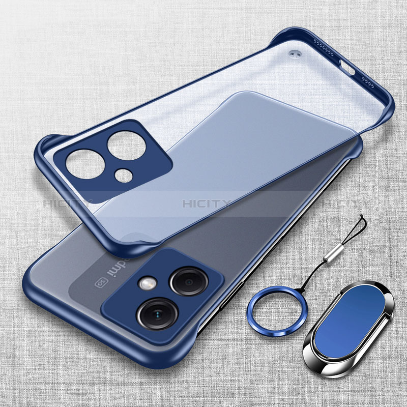 Custodia Crystal Trasparente Rigida Senza Cornice Cover H01 per Xiaomi Redmi Note 12R Pro 5G Blu