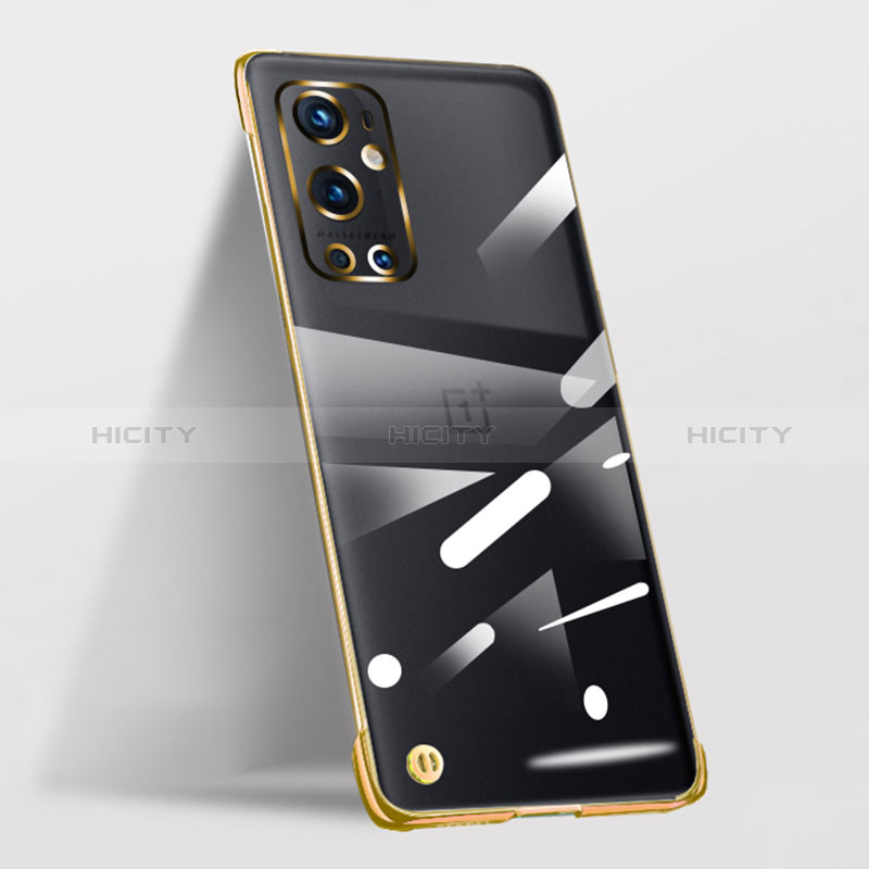 Custodia Crystal Trasparente Rigida Senza Cornice Cover per OnePlus 9 Pro 5G Oro