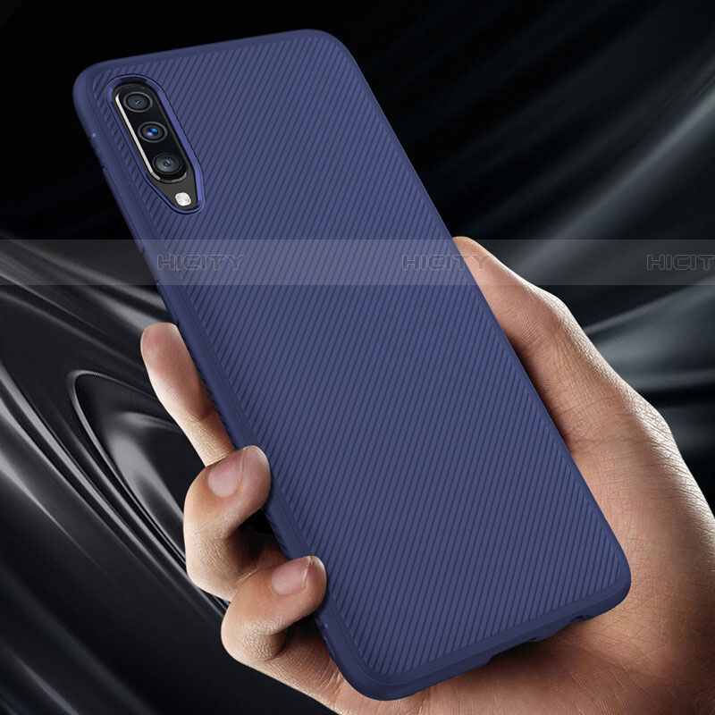 Custodia Fibra di Carbonio Lusso Morbida Spigato Cover T02 per Samsung Galaxy A70S