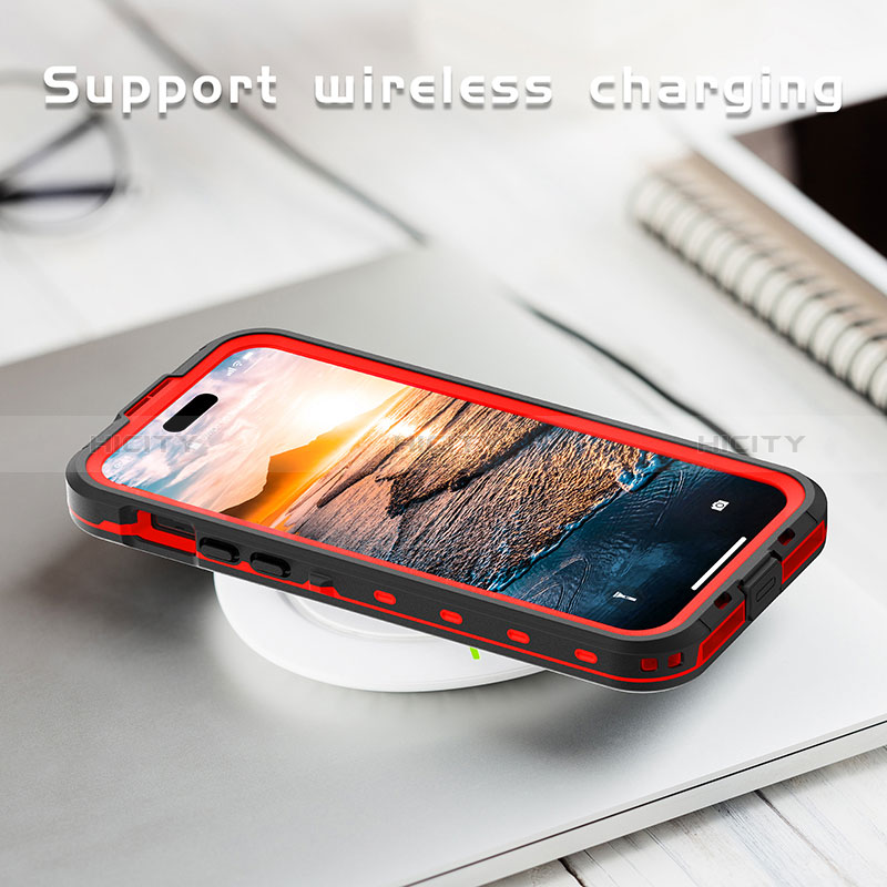 Custodia Impermeabile Silicone e Plastica Opaca Waterproof Cover 360 Gradi con Mag-Safe Magnetic HJ1 per Apple iPhone 15