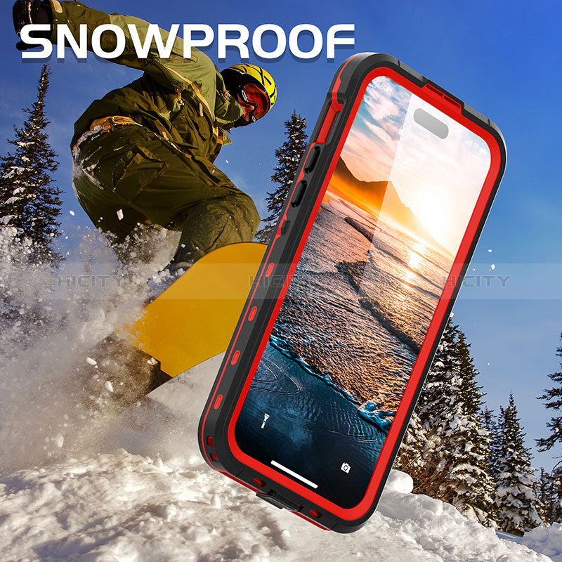 Custodia Impermeabile Silicone e Plastica Opaca Waterproof Cover 360 Gradi con Mag-Safe Magnetic HJ1 per Apple iPhone 15