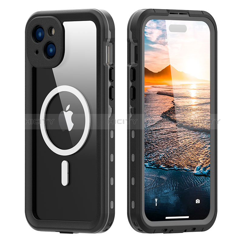 Custodia Impermeabile Silicone e Plastica Opaca Waterproof Cover 360 Gradi con Mag-Safe Magnetic per Apple iPhone 14 Plus