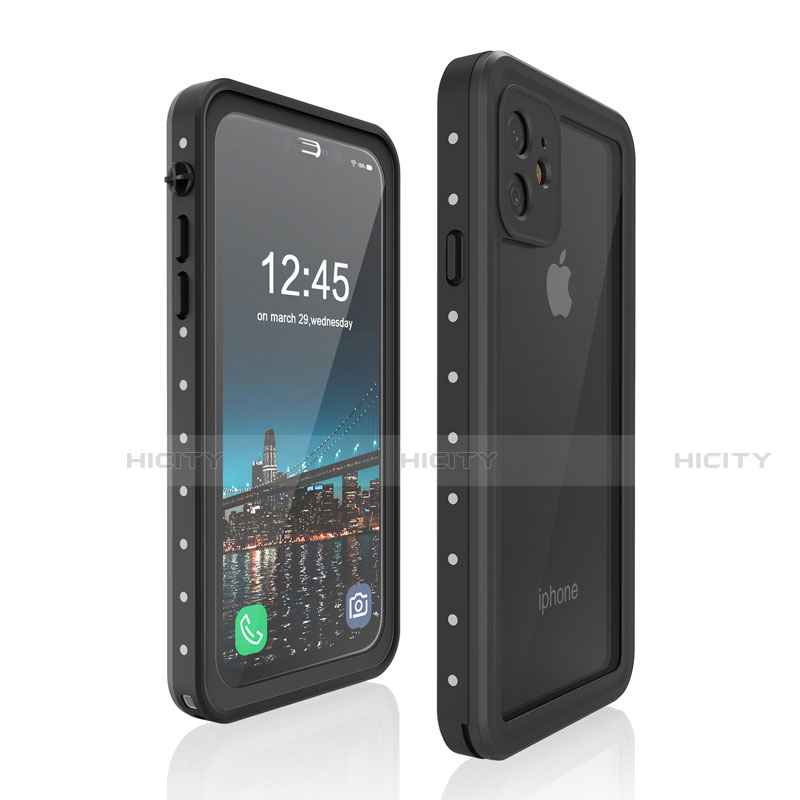 Custodia Impermeabile Silicone e Plastica Opaca Waterproof Cover 360 Gradi per Apple iPhone 11 Nero